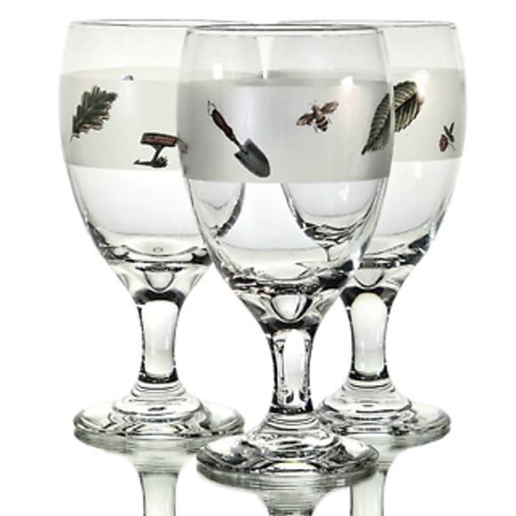 Vintage Pfaltzgraff Naturewood Iced Tea Goblets | Set of 5 | Garden‎ Motif - Picture 3 of 6